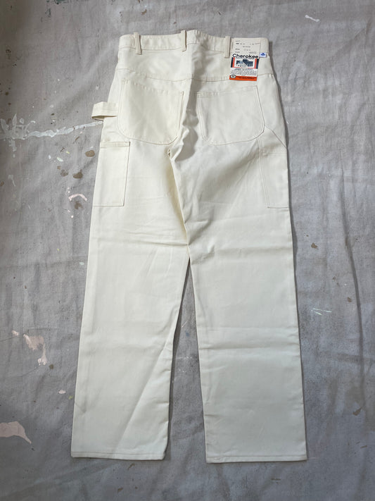 70s Deadstock Ecru Carpenter Pants