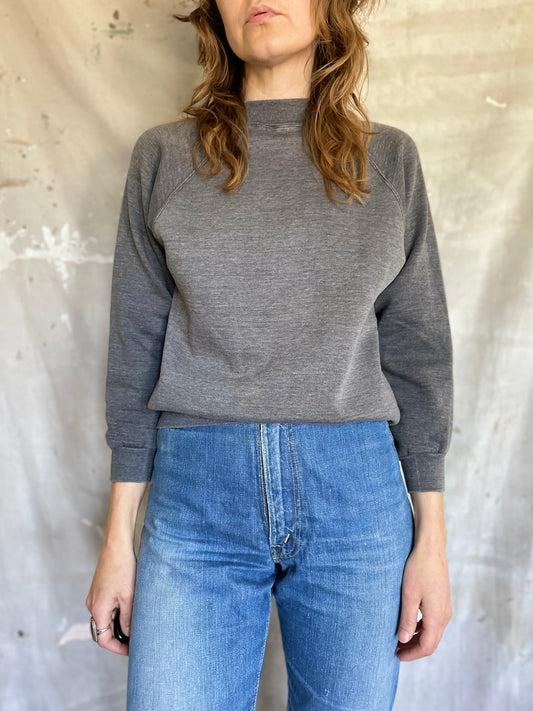 70s Blank Charcoal Gray Sweatshirt