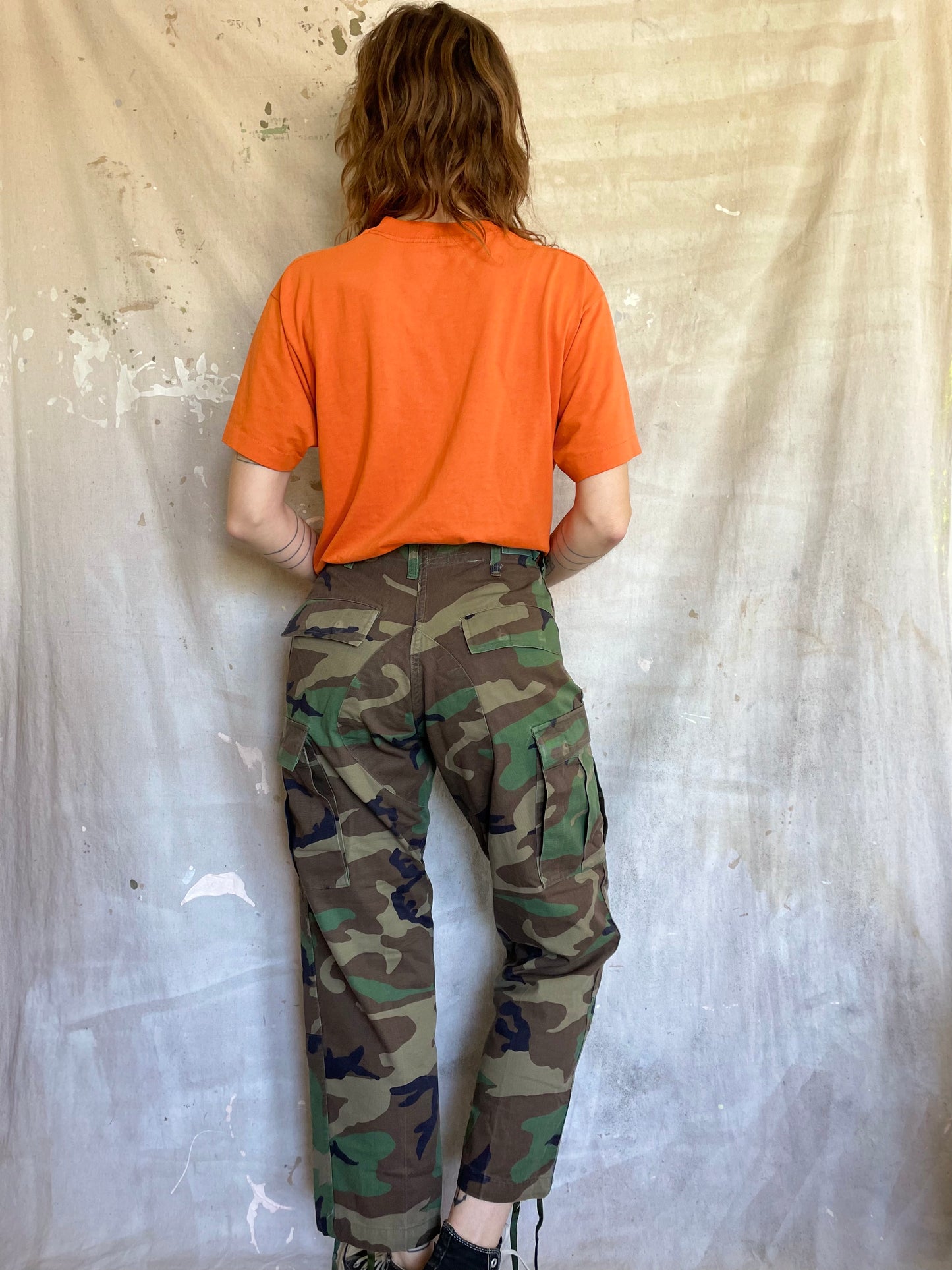 90s Woodland Camo Combat Trousers