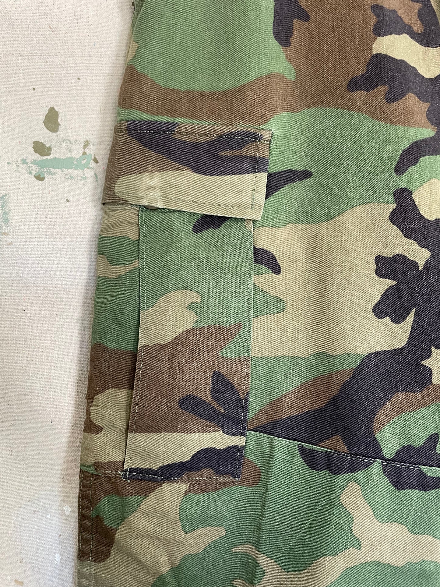 90s Woodland Camo Combat Trousers