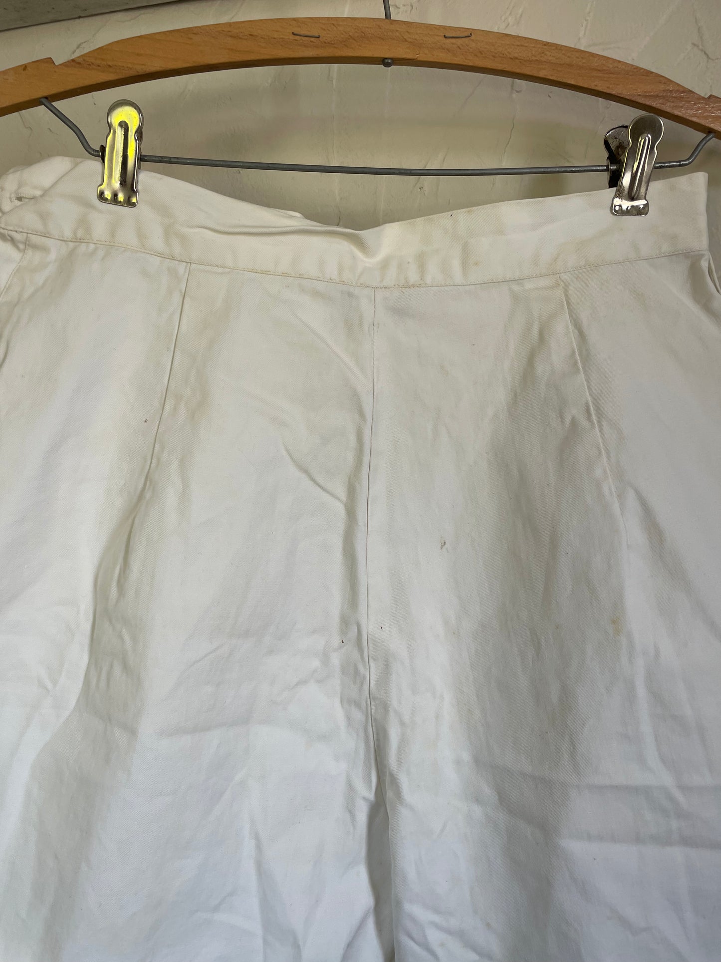 50s/60s White Side Button Shorts