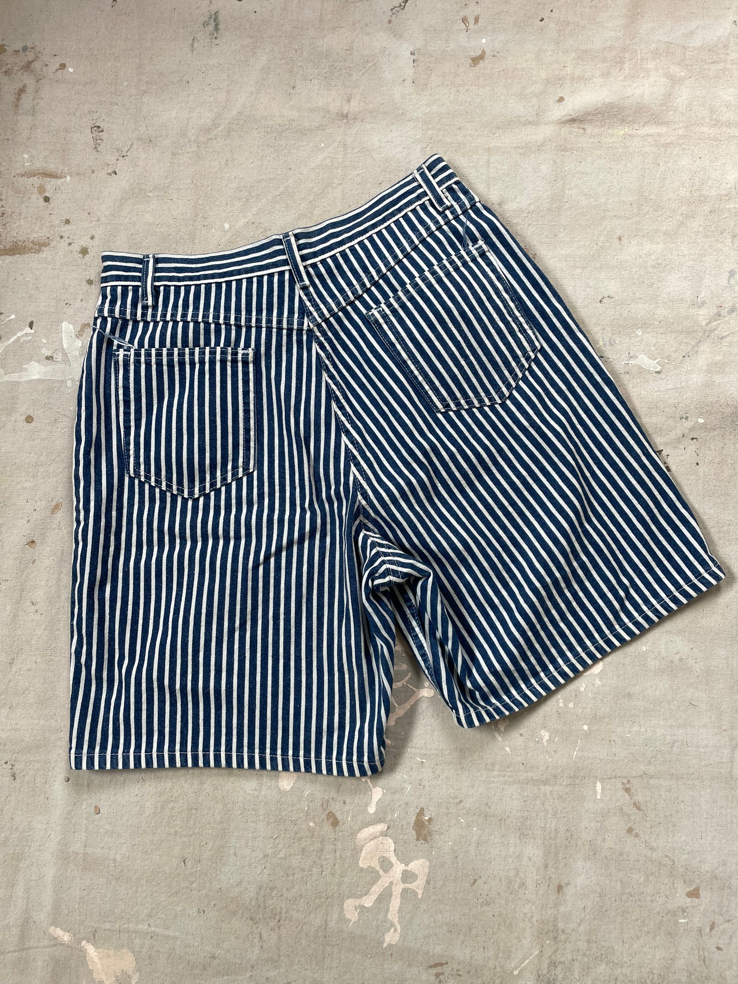 90s Striped Jean Shorts