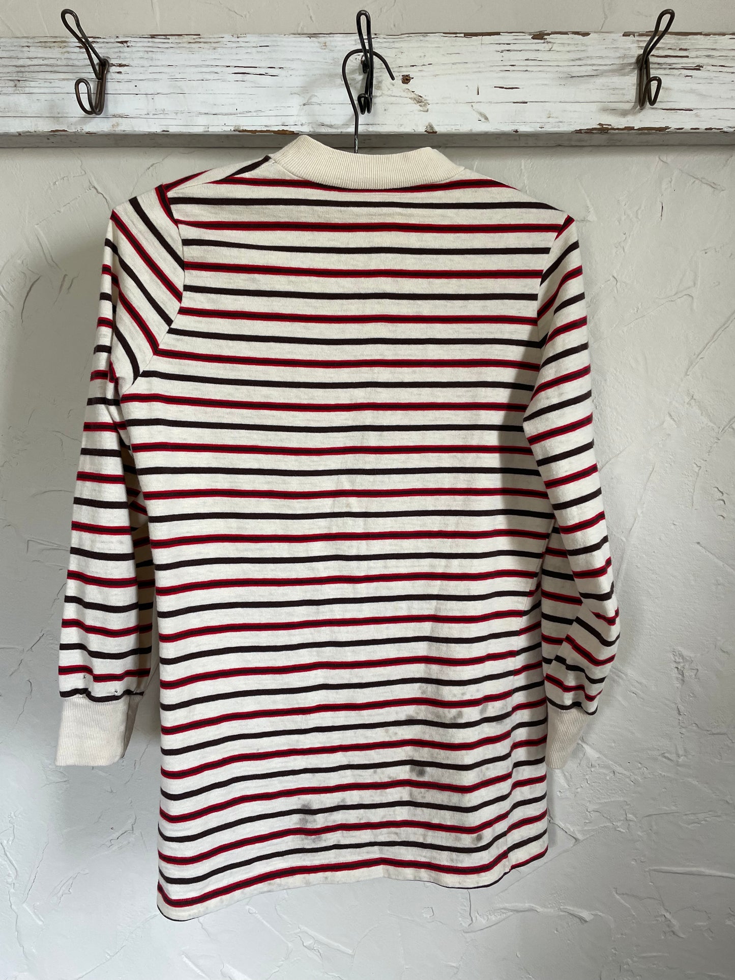 70s Mock Neck Striped Shirt