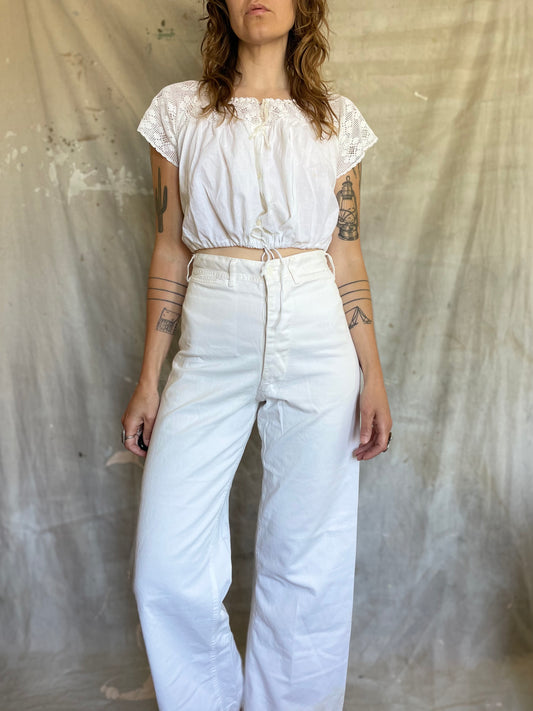 60s USN White Service Uniform Sailor Pants