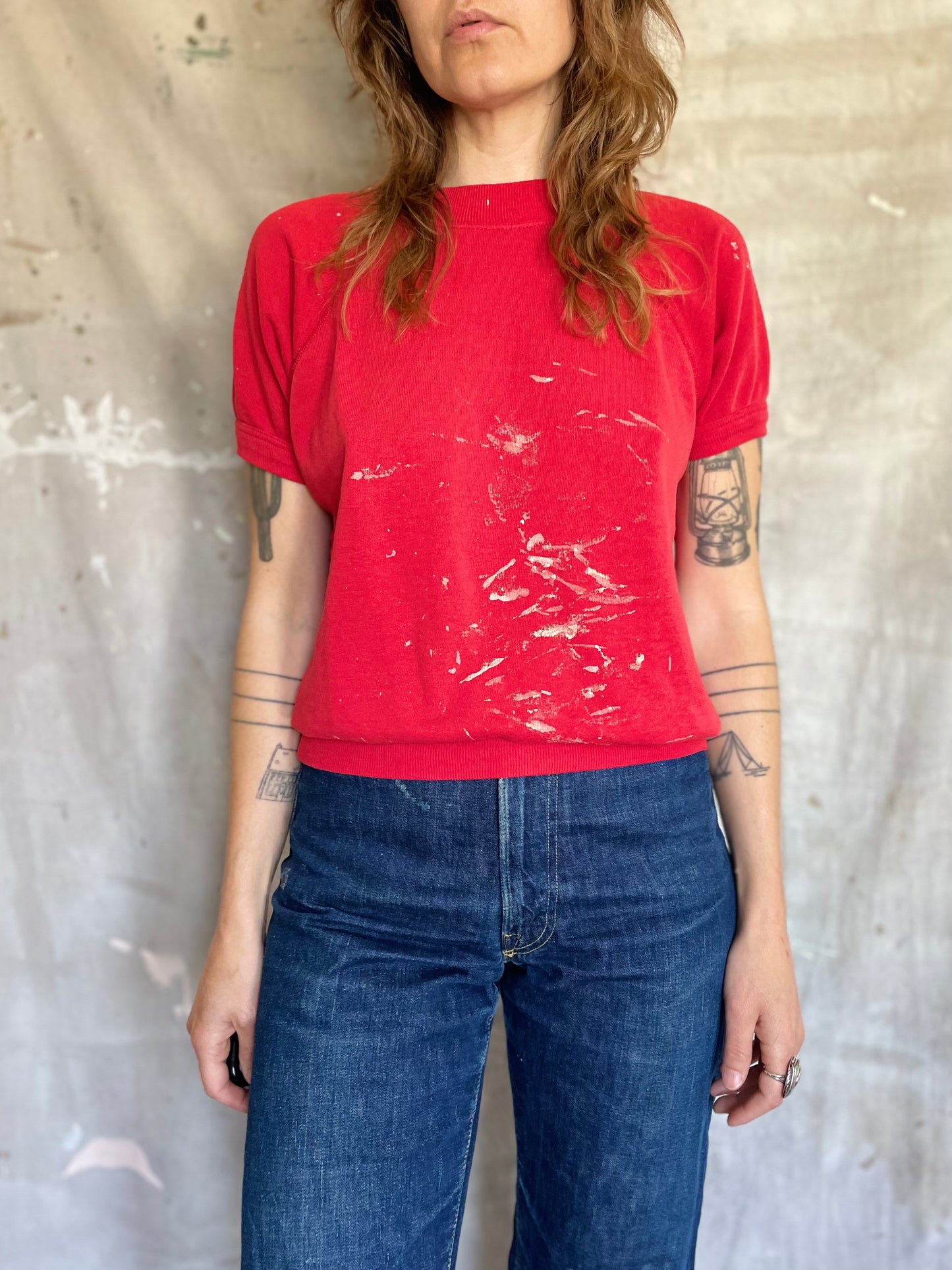 80s Blank Red Paint Stain Sweatshirt