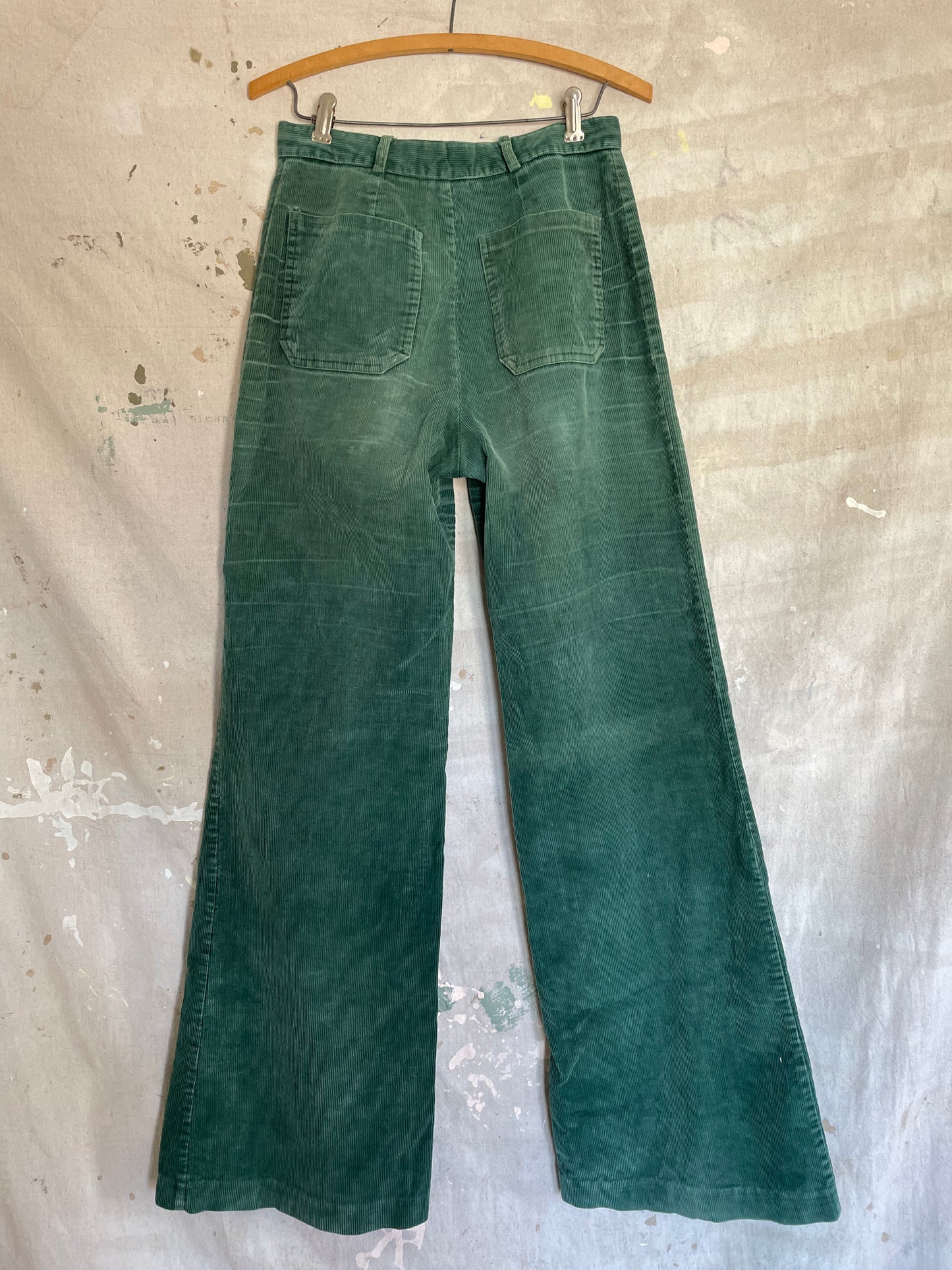70s Evergreen Corduroy Wide Leg Pants
