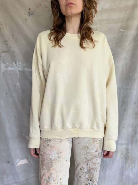 90s Blank Pale Yellow Sweatshirt