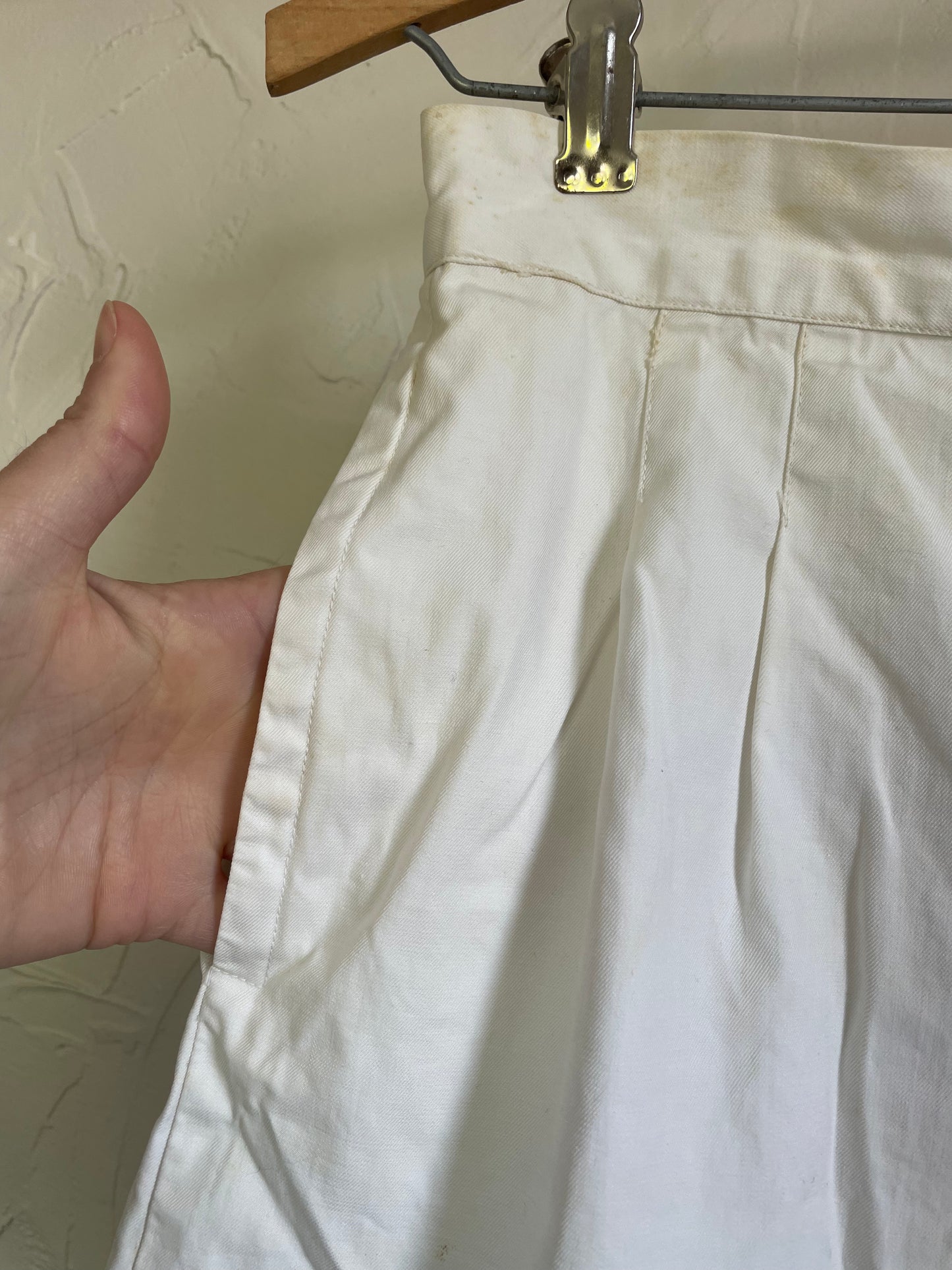 50s/60s White Side Button Shorts