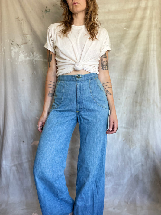 70s Miss H.I.S. Wide Leg Bell Bottom Jeans