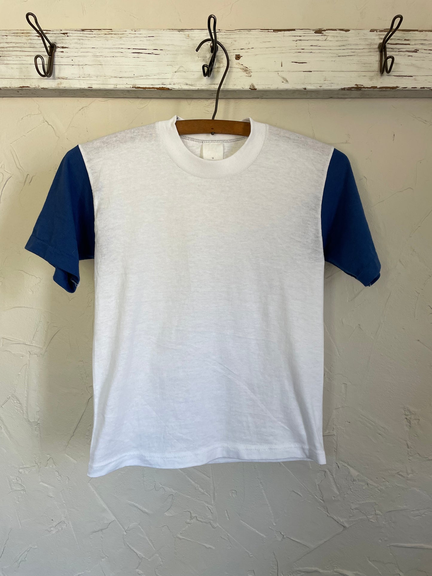 80s Blank Blue And White Tee