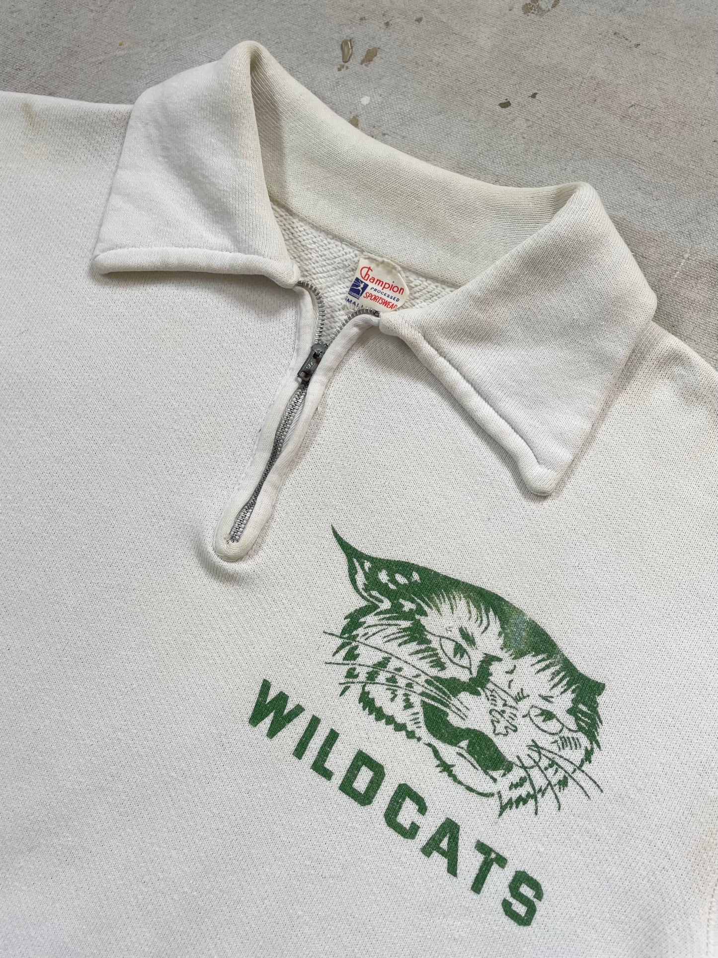 50s Champion Wildcats Quarter Zip Sweatshirt