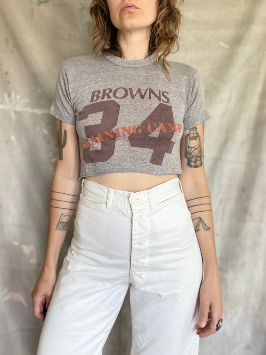 70s Cleveland Browns Training Camp Cropped Tee