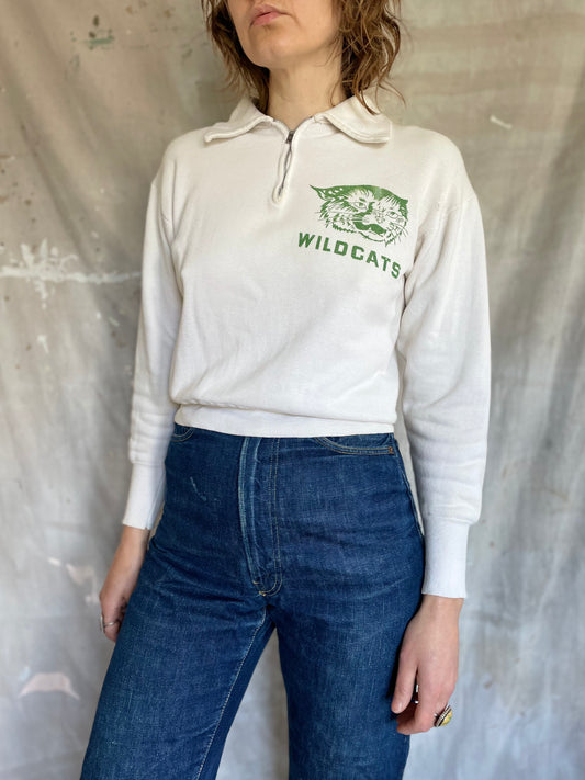 50s Champion Wildcats Quarter Zip Sweatshirt