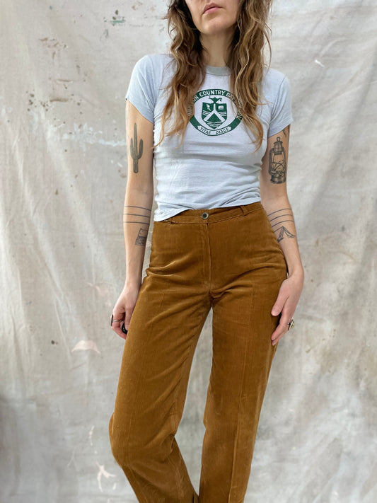 80s Dark Ochre Corduroy Slacks