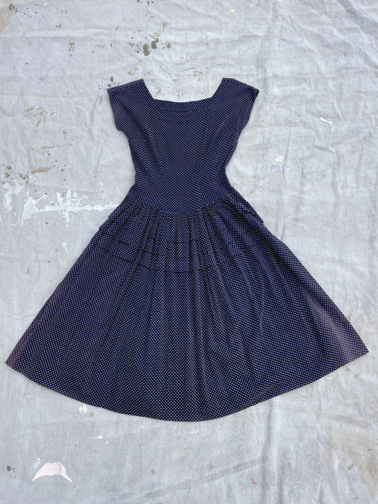 50s Semi-Sheer Flocked Dress