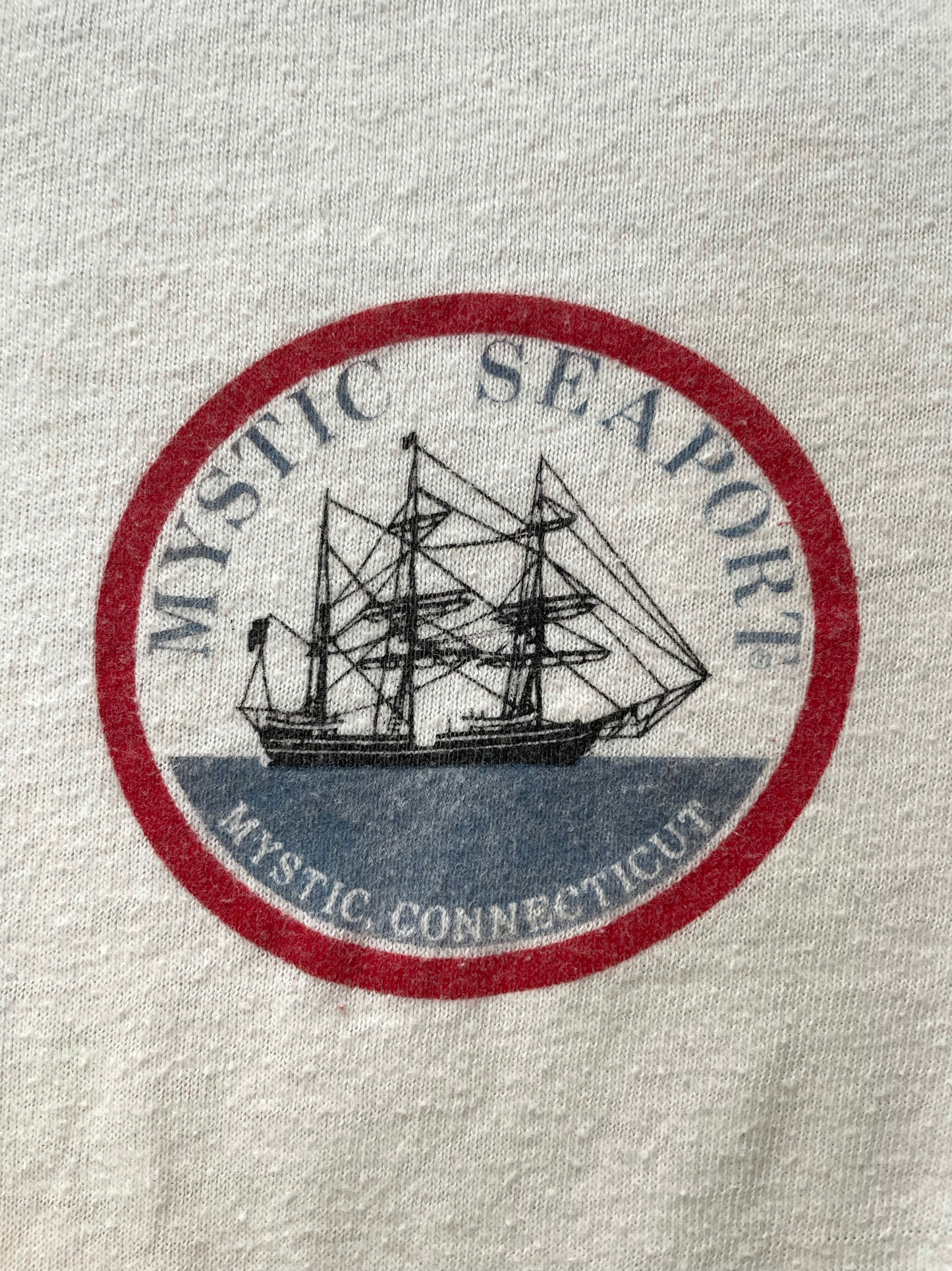 70s Hanes Mystic Seaport, Mystic Connecticut Ringer Tee