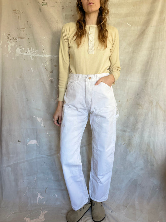 80s White Double Knee Carpenter Pants