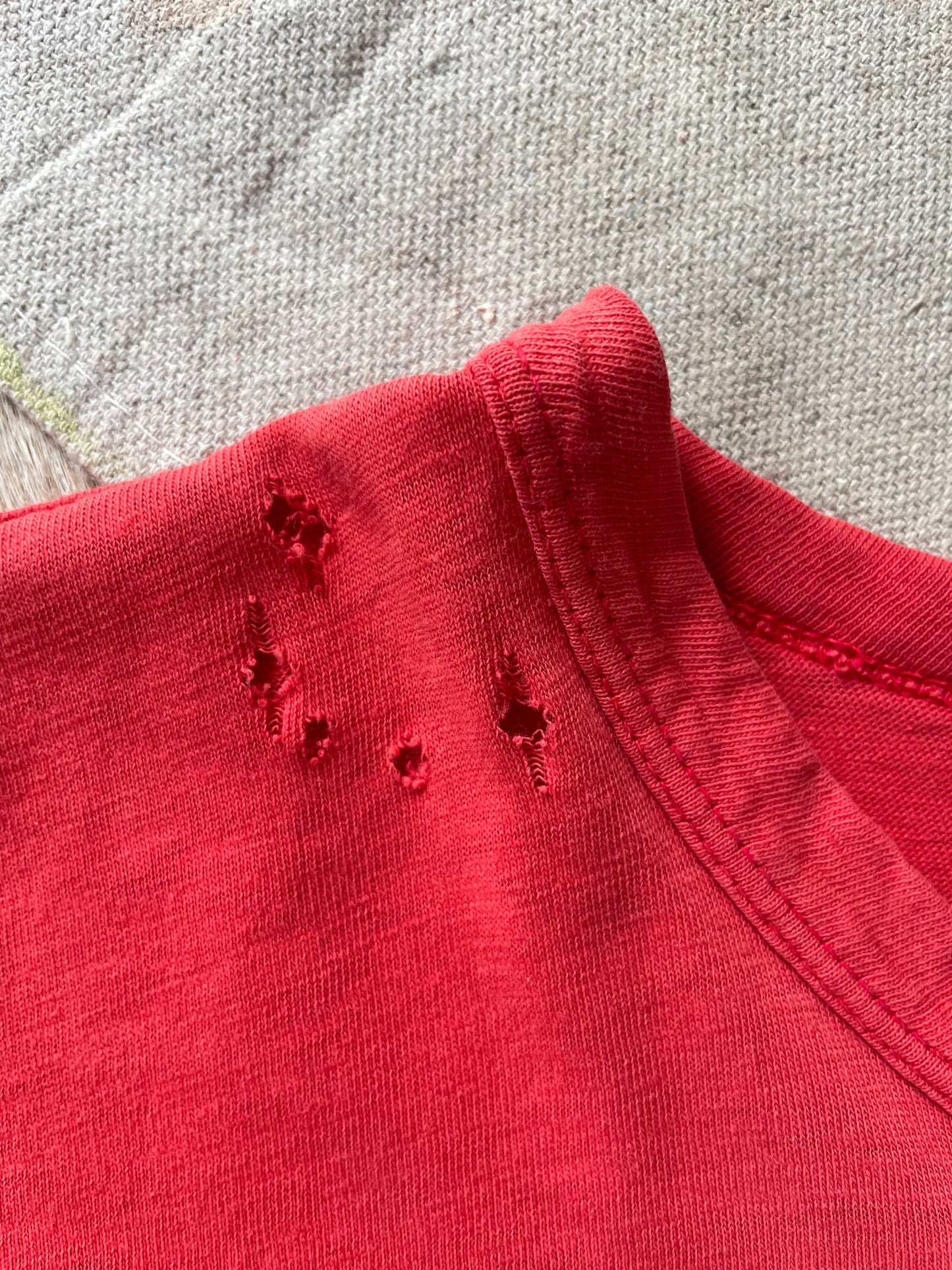 60s Champion Pale Red Henley Tee