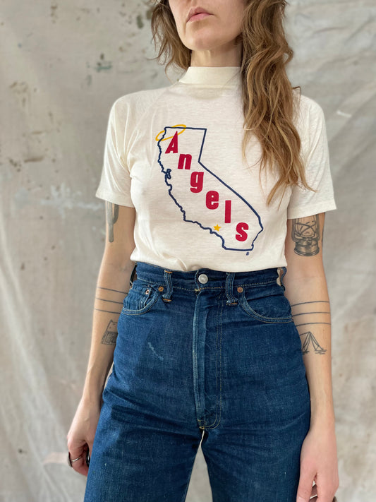 70s Deadstock Los Angeles Angels Raglan Tee