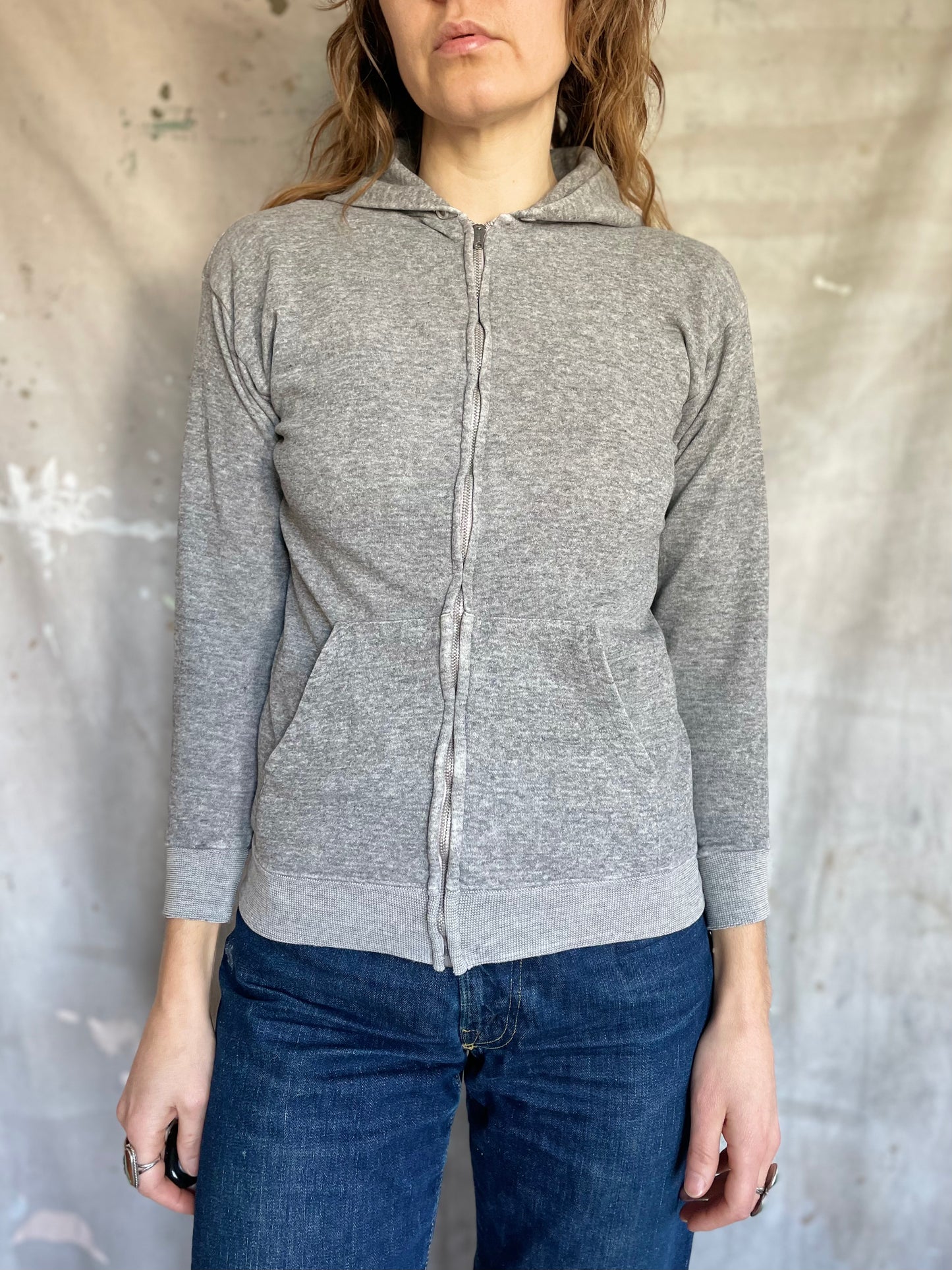 70s/80s Blank Heather Gray Hoodie Sweatshirt