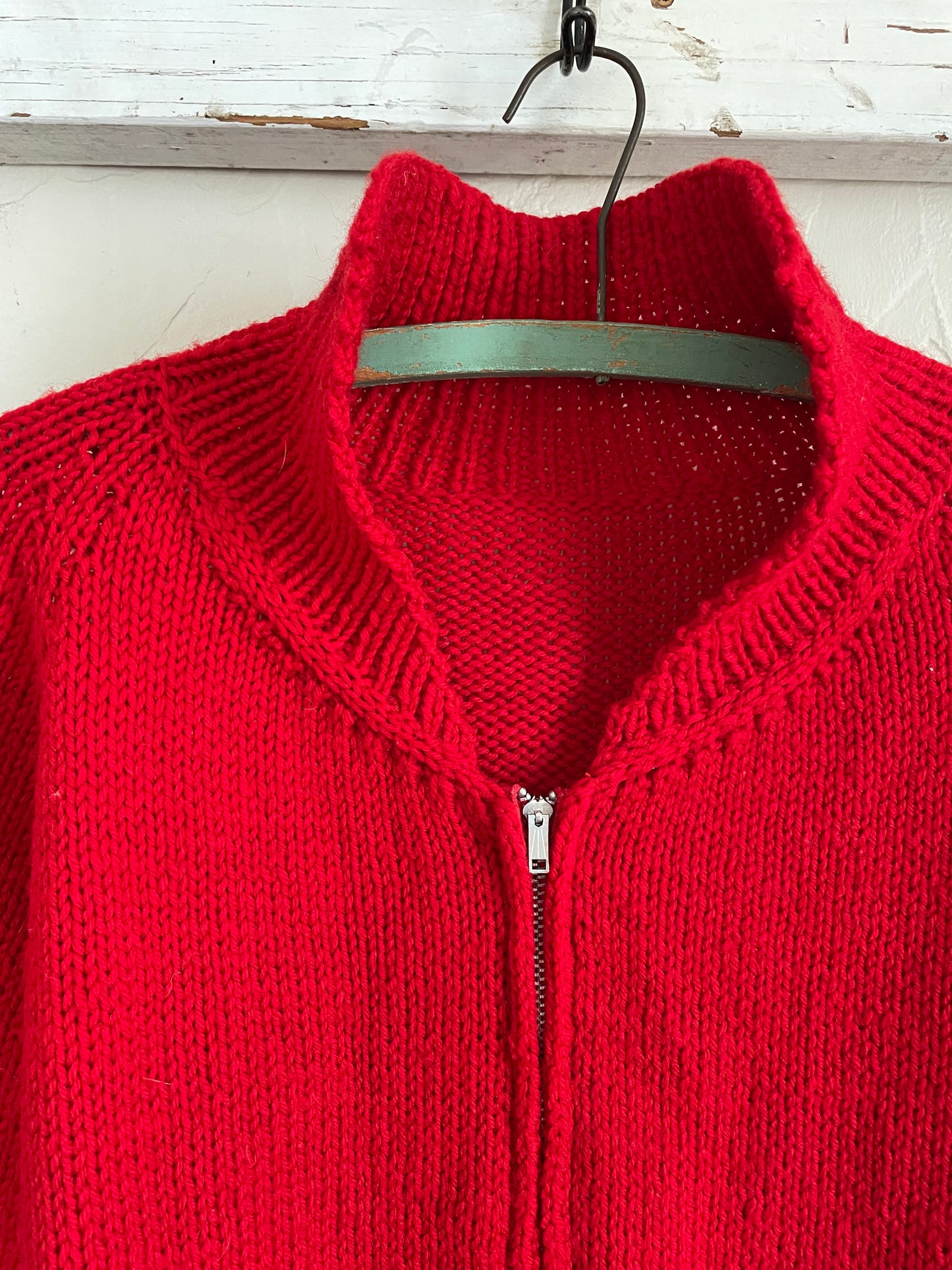 70s Handknit Red Sweater