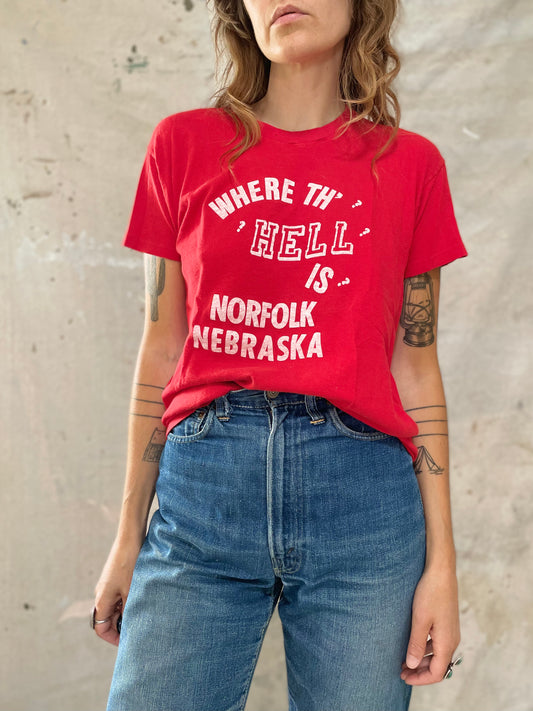 70s Where Th’ Hell Is Norfolk Nebraska Tee