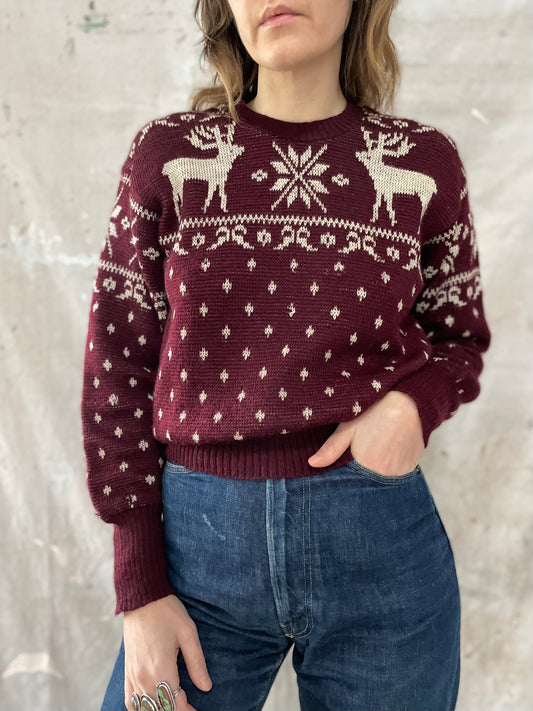 40s/50s Jantzen Moose Sweater ⁣
