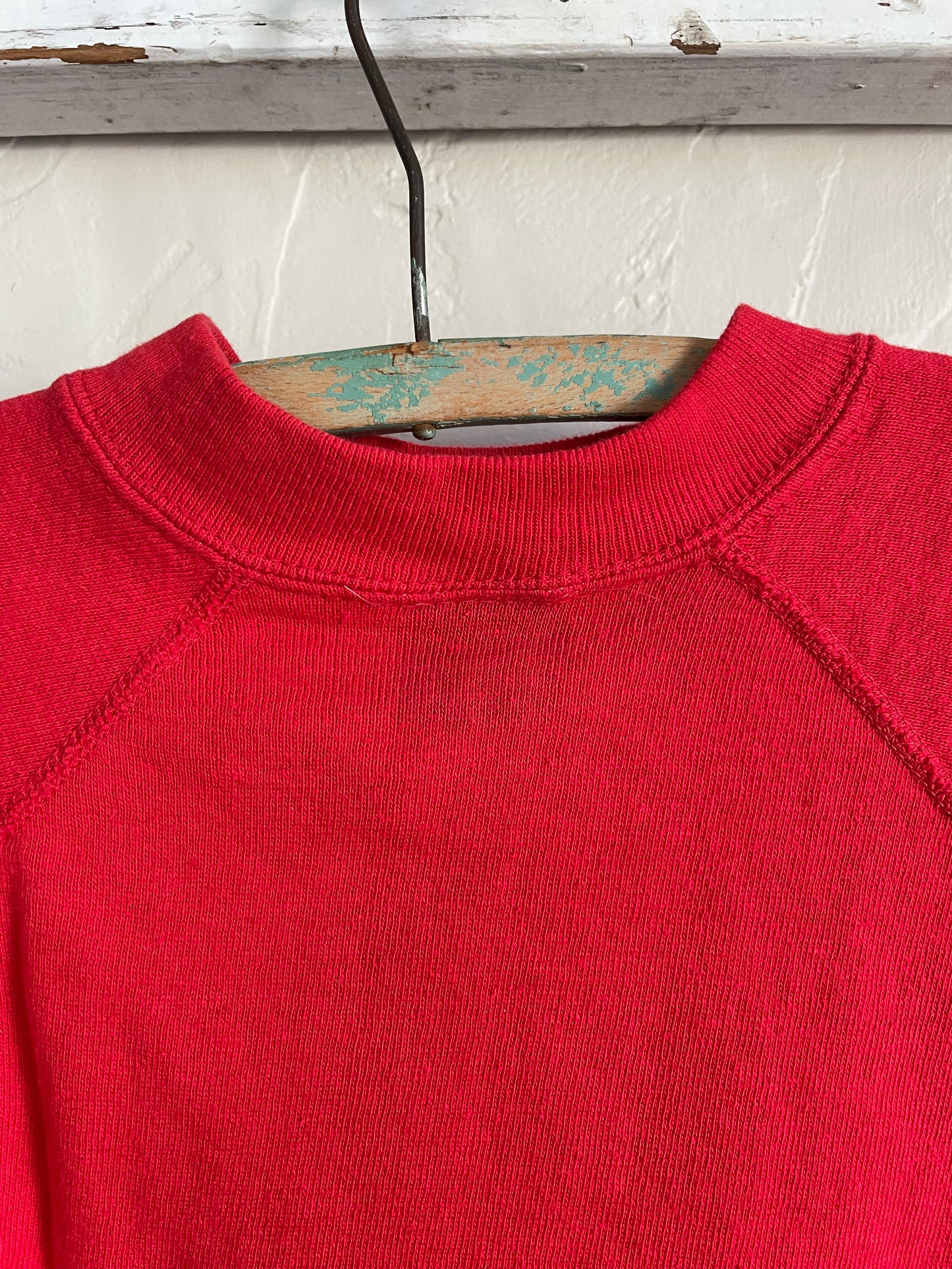 80s Blank Red Short Sleeve Sweatshirt