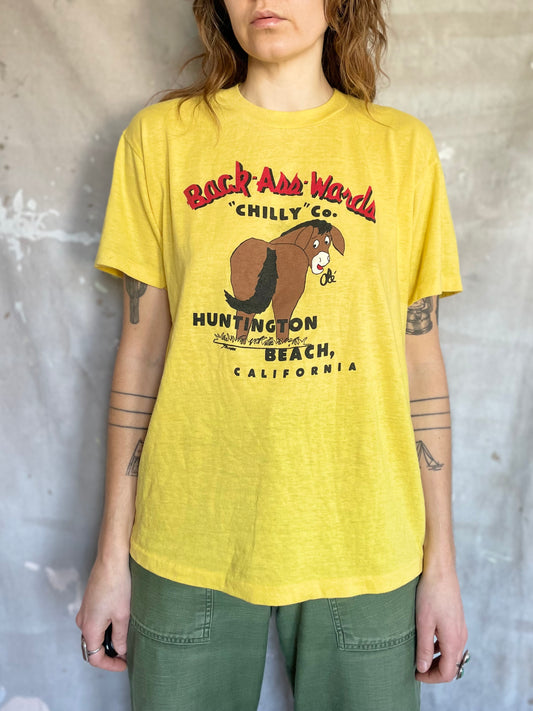 80s Back-Ass-Words Chilly Co., Huntington Beach, California Tee