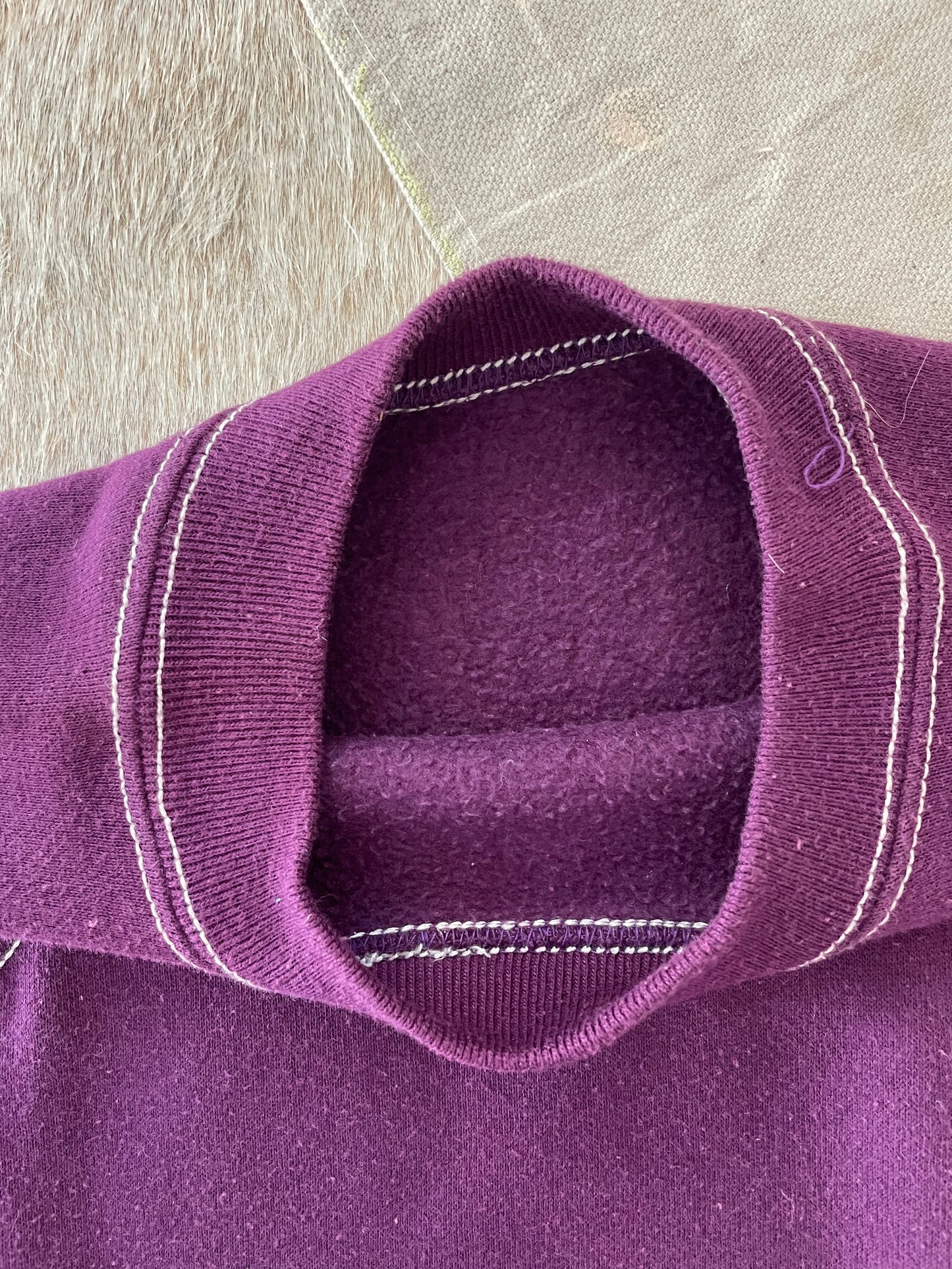70s Blank Purple Short Sleeve Sweatshirt