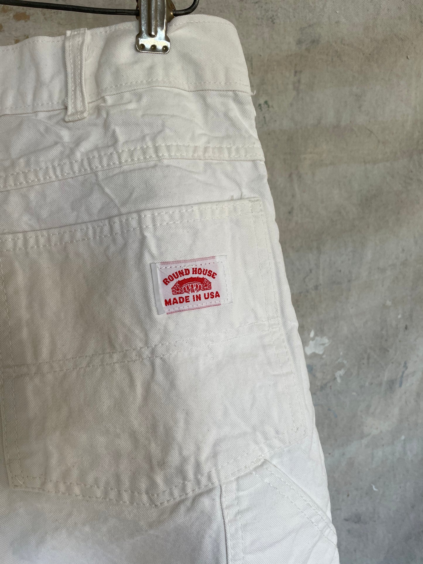 80s White Double Knee Carpenter Pants