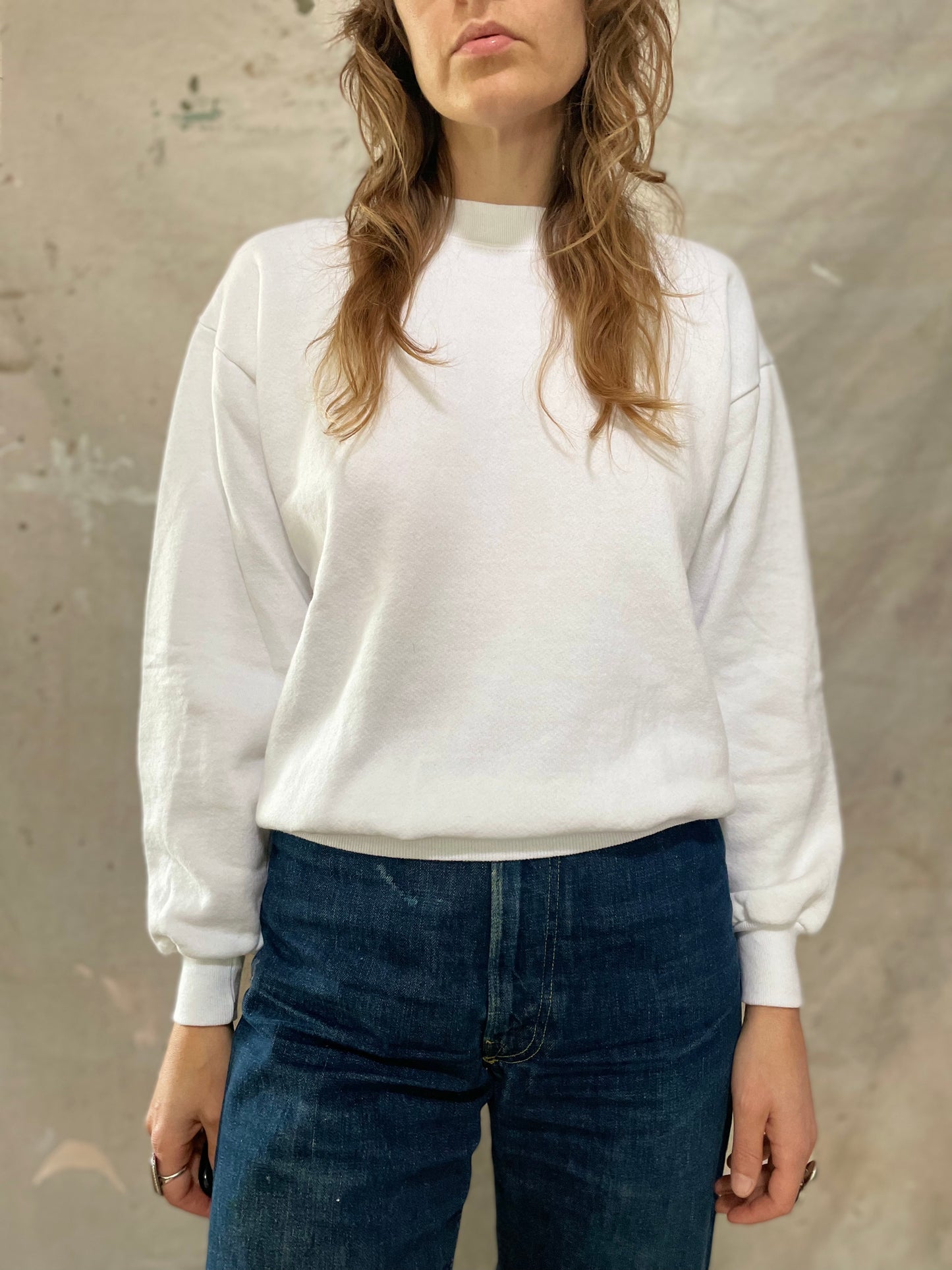 80s/90s Blank White Sweatshirt