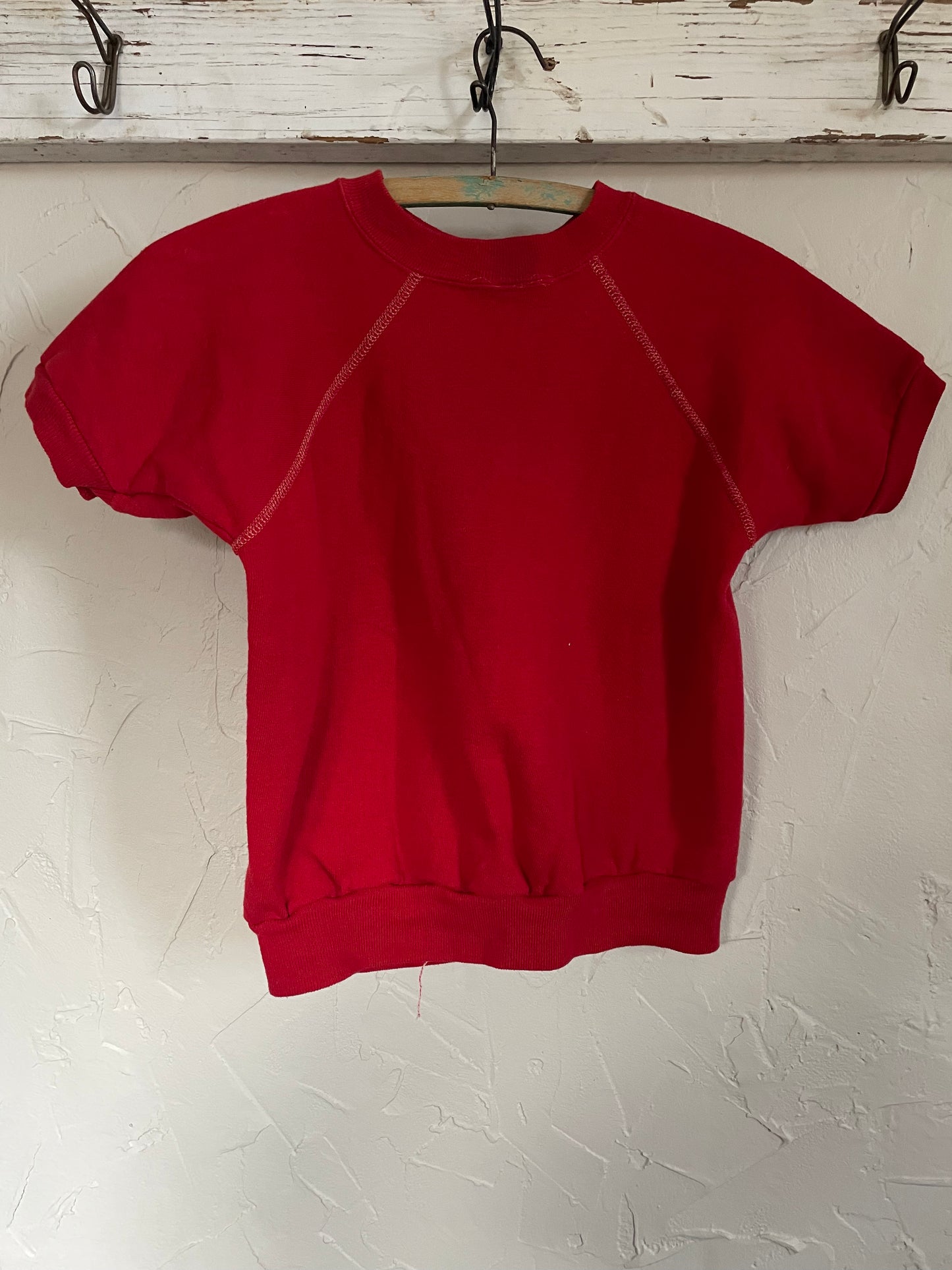 80s Blank Red Short Sleeve Sweatshirt