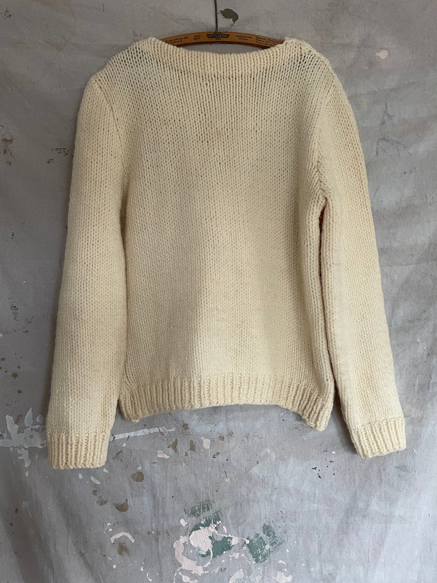 70s/80s Handknit Sweater In Ecru