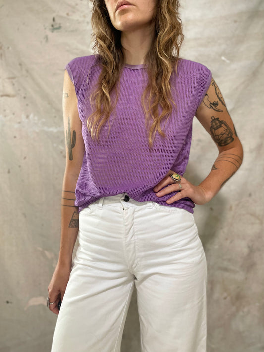 80s Lavender Mesh Muscle Tee