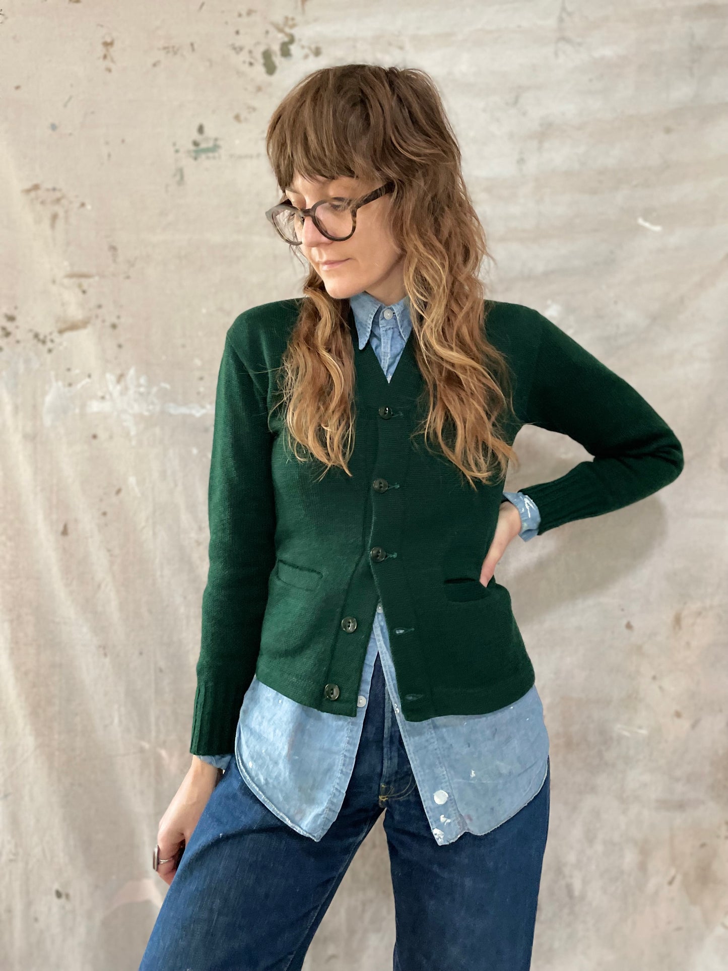 70s Evergreen Varsity Sweater