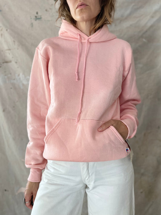 80s Deadstock Russell Blank Pink Pullover Hoodie