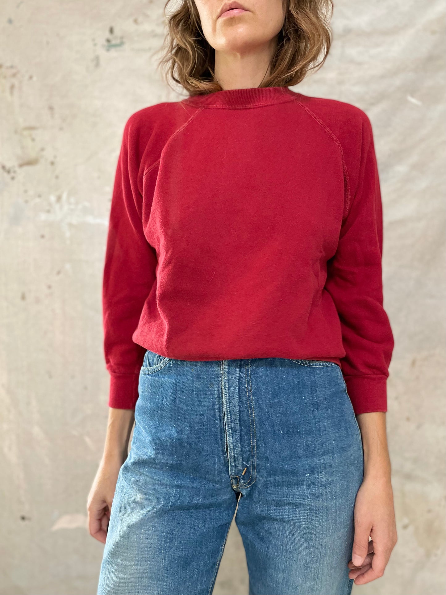 70s Blank Raspberry Sweatshirt