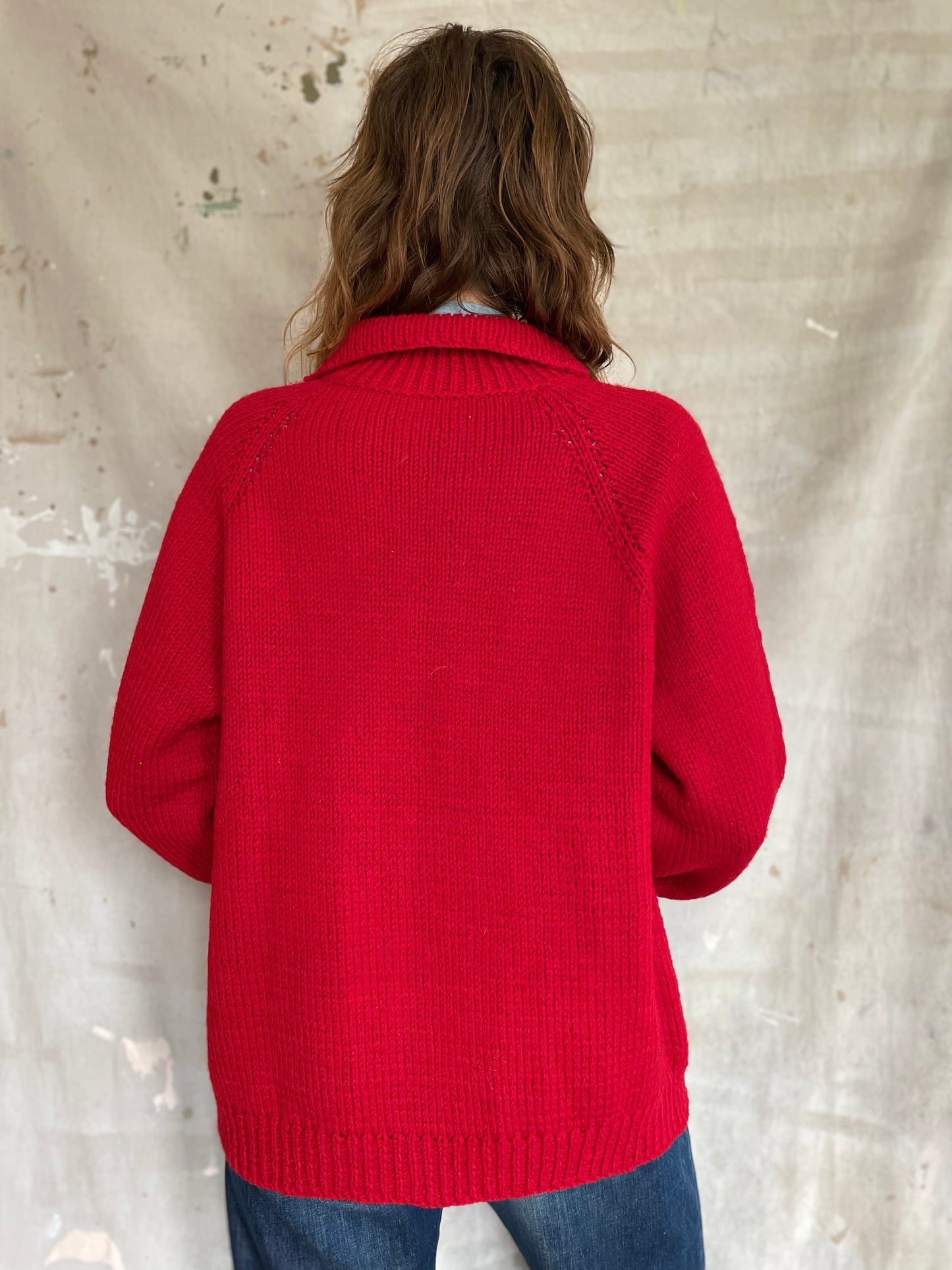 70s Handknit Red Sweater