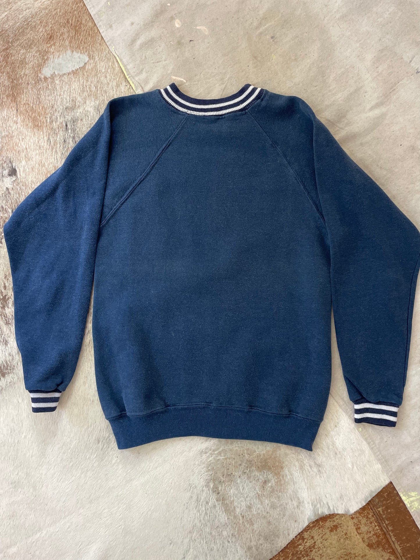 60s Navy Blue Ringer Style Sweatshirt
