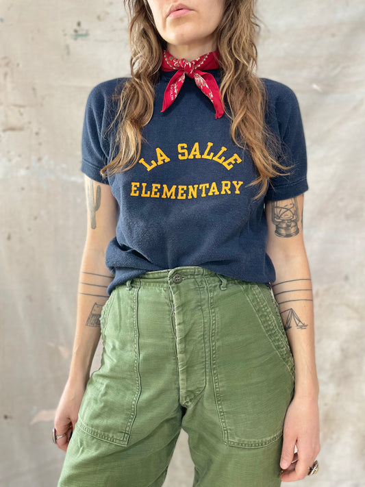 70s La Salle Elementary Short Sleeve Sweatshirt