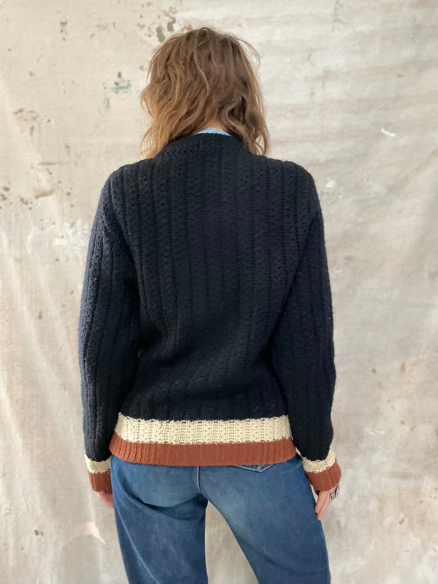 Black, Brown & Ivory Jantzen Pullover Sweater