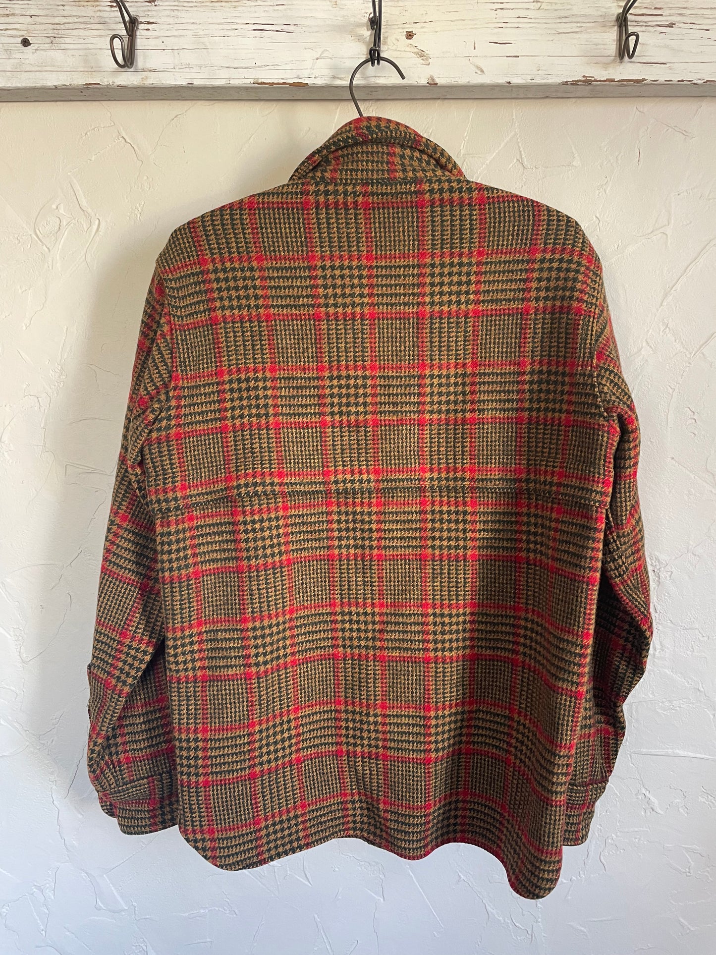 80s Houndstooth Plaid Woolrich Shirt Jacket