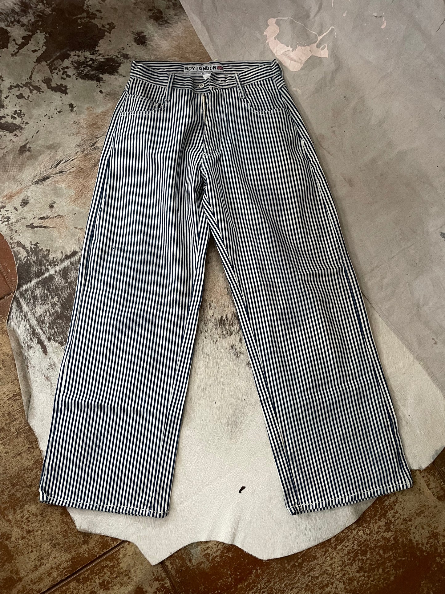 90s Express Stripe Wide Leg Jeans