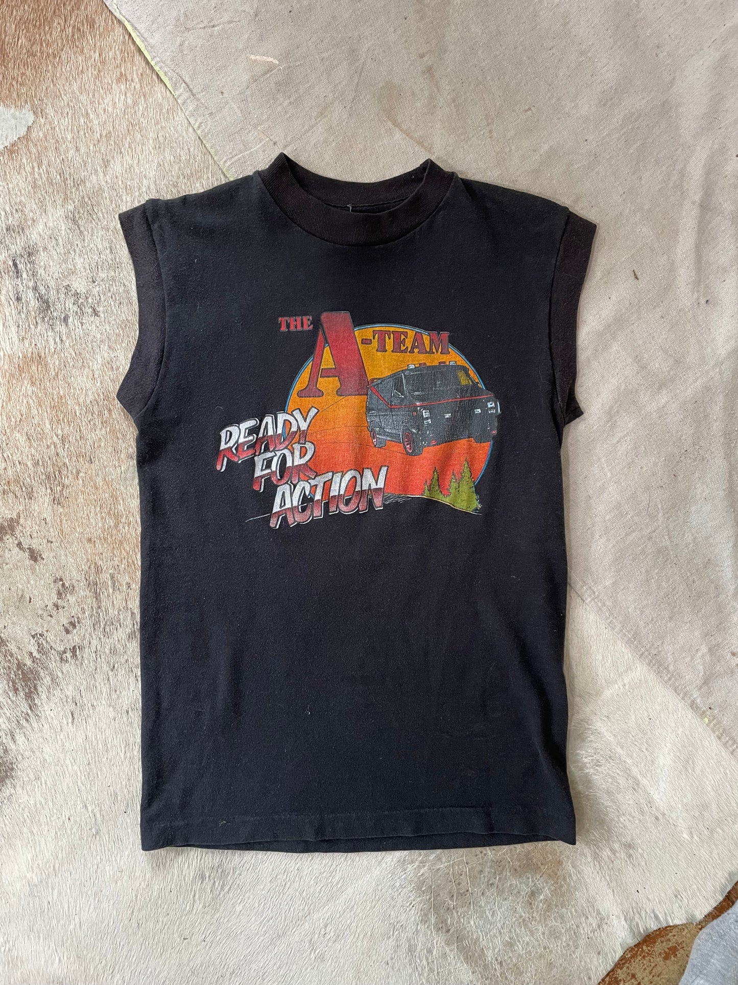 80s The A-Team Ready For Action Muscle Tee