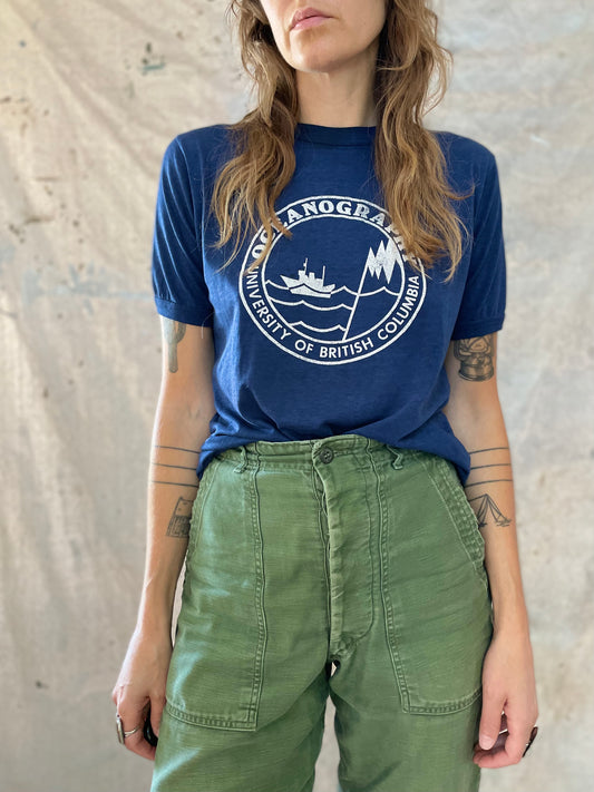 80s Paper Thin University Of British Columbia Oceanography Tee