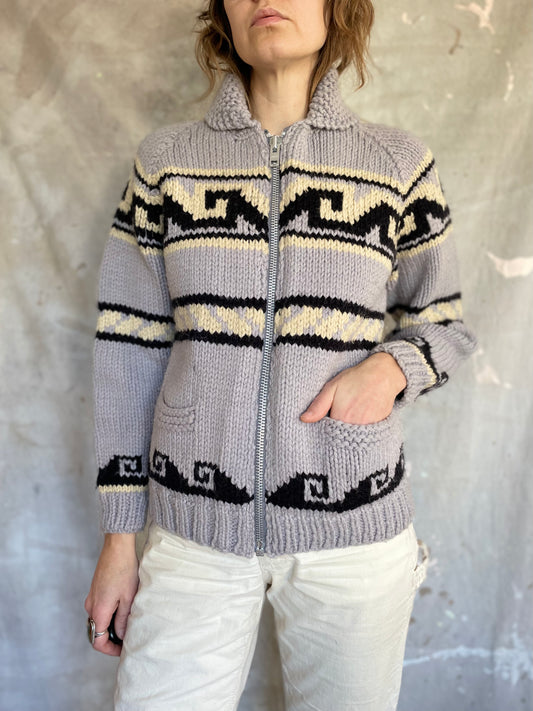 60 Cowichan Style Shawl Collar Sweater