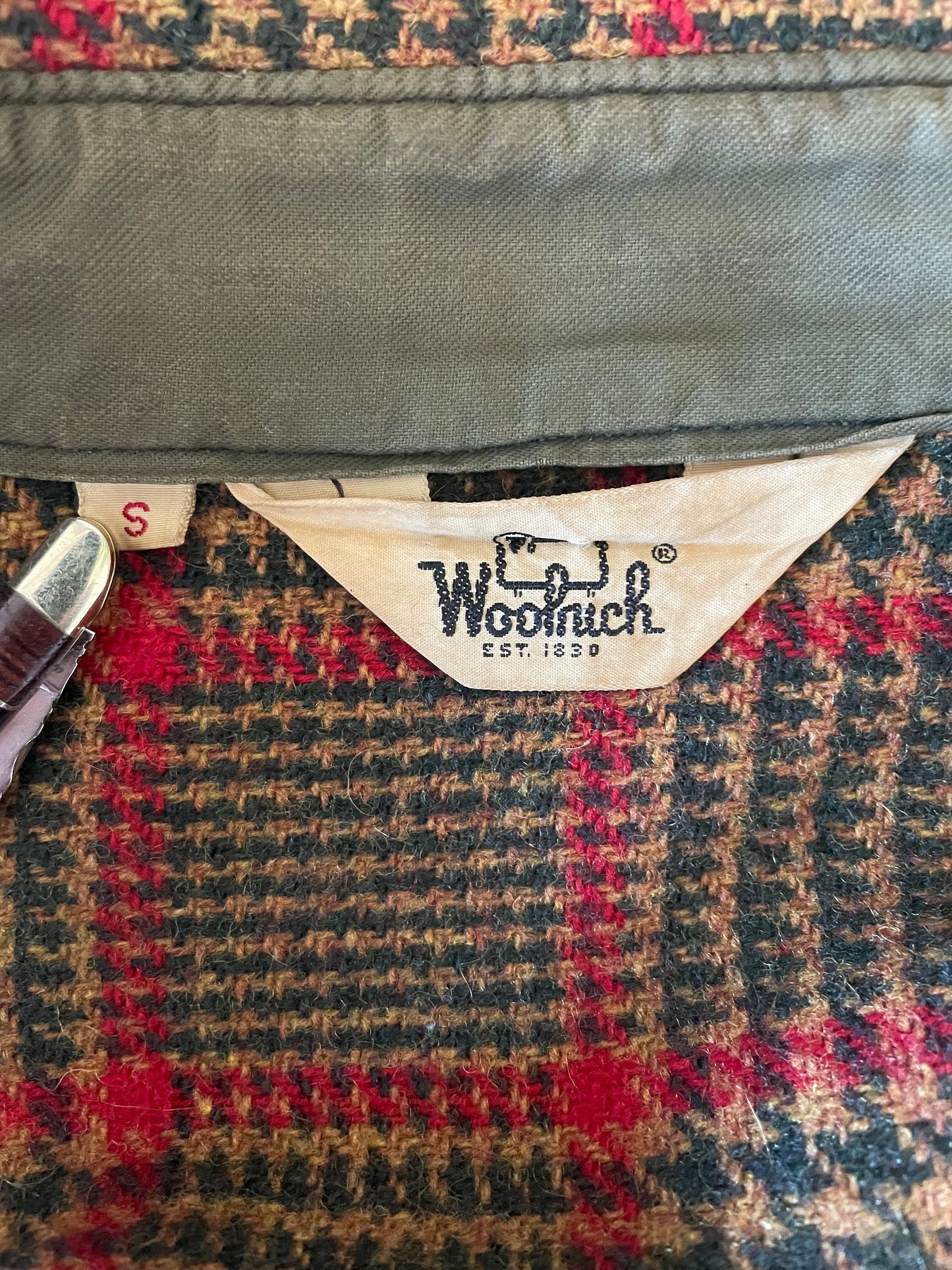 80s Houndstooth Plaid Woolrich Shirt Jacket