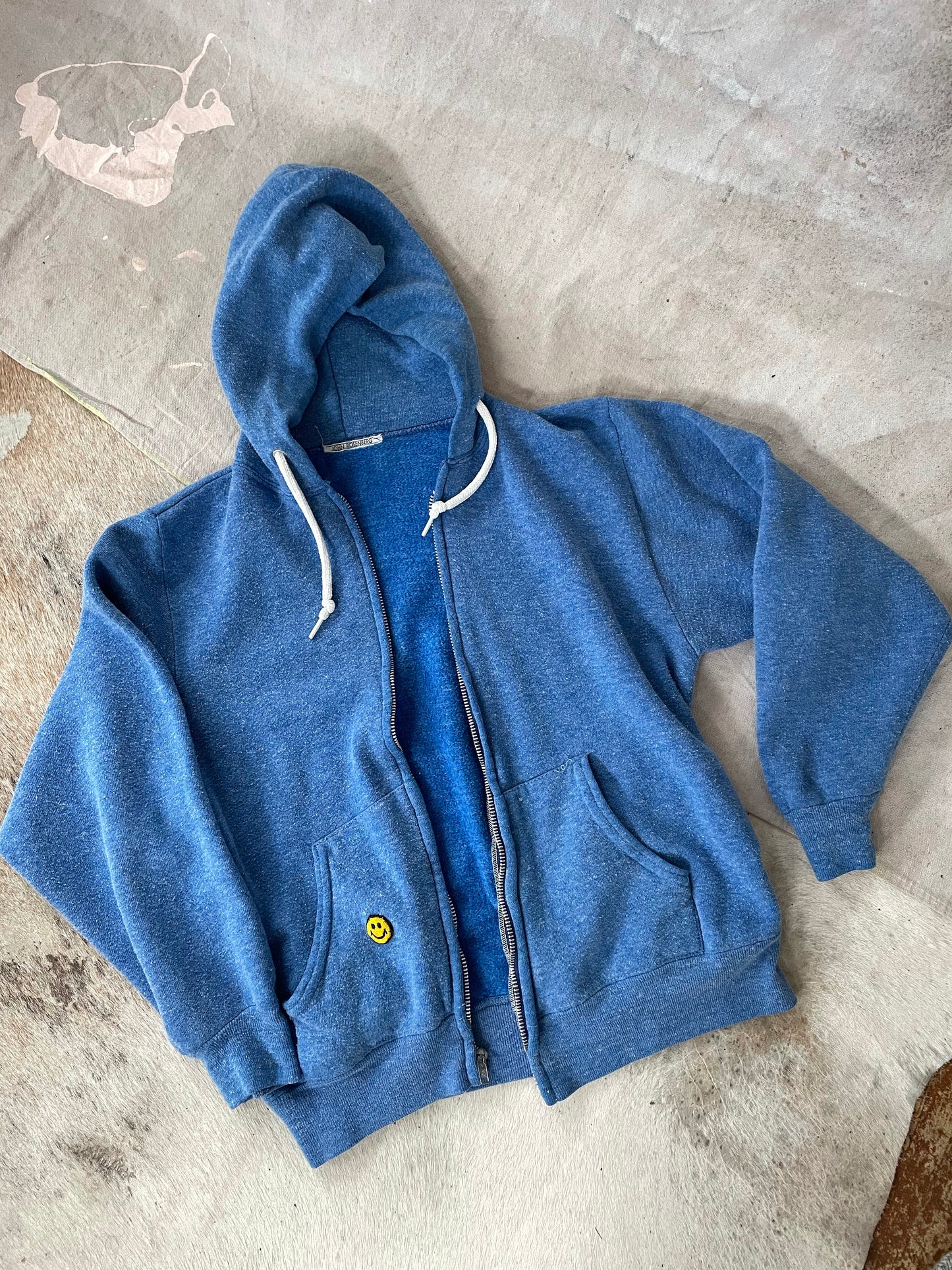 Azure Blue Zip Front Hoodie