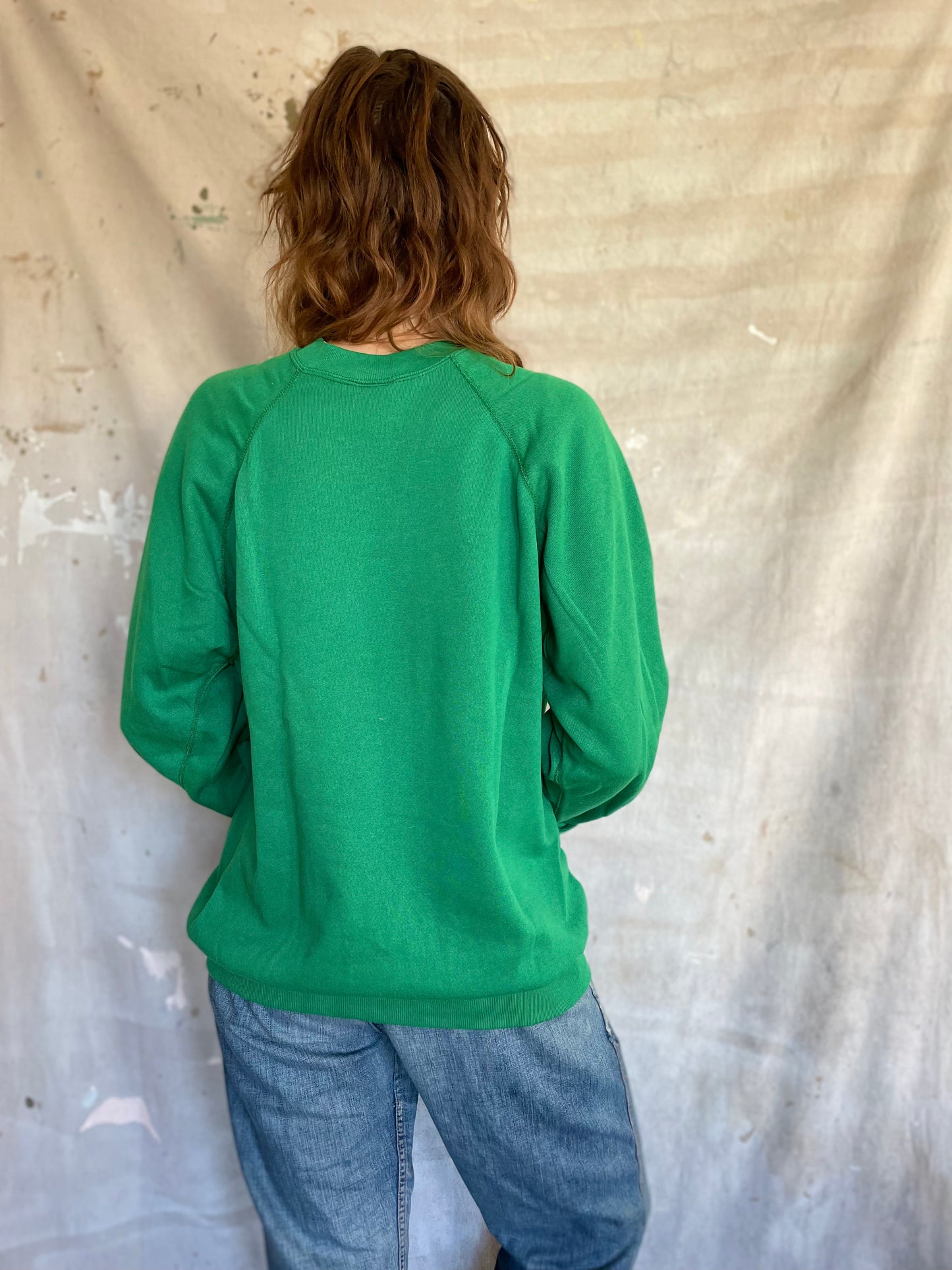 80s Deadstock Blank Green Sweatshirt